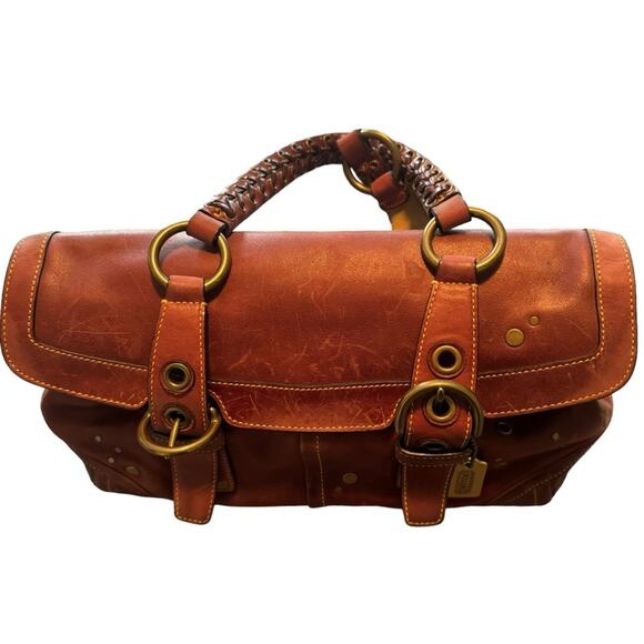 Rare Vintage Limited Edition Coach Burgundy Studded Expandable Soho Satchel 9642 - Picture 6 of 14